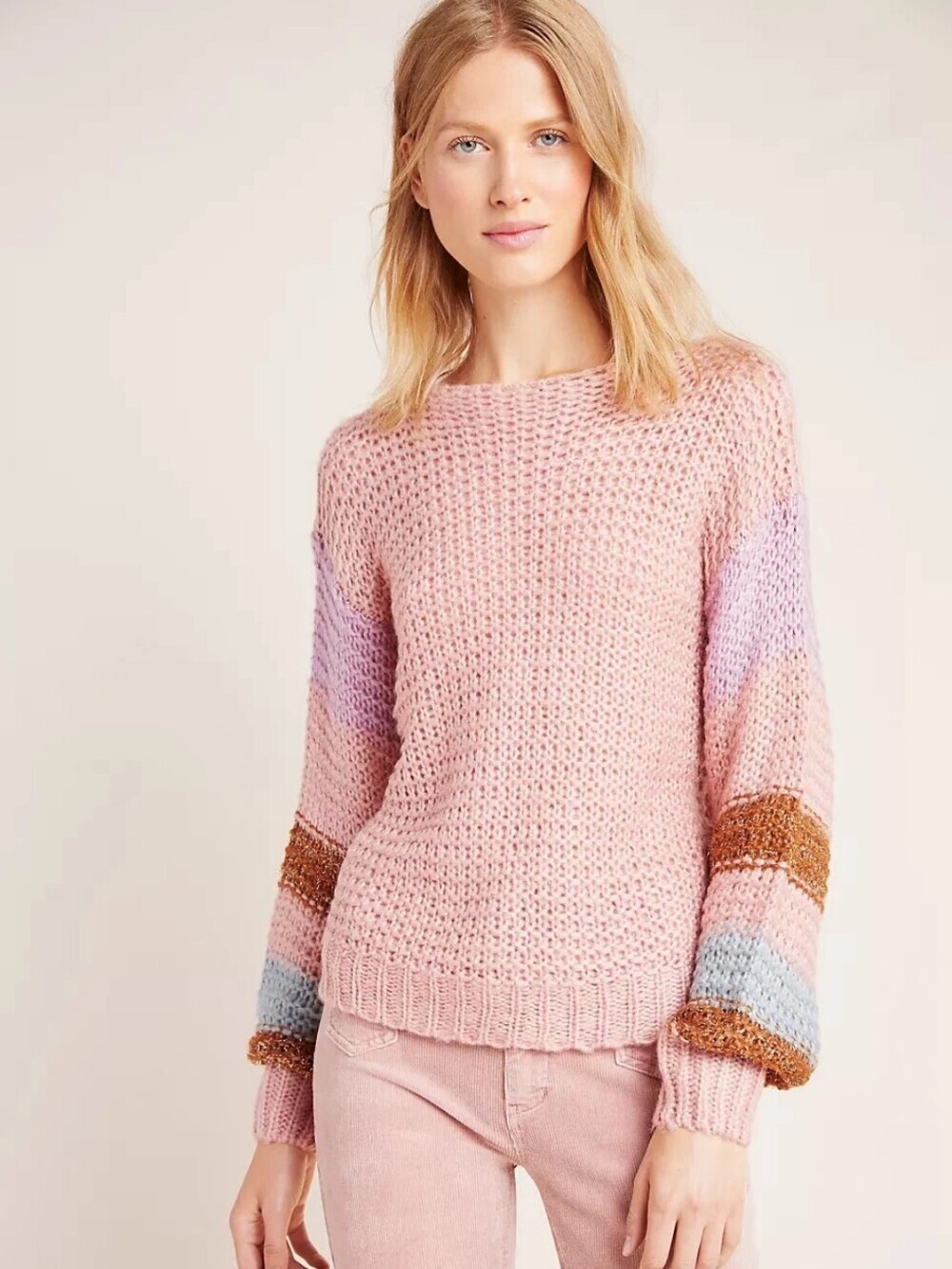 Anthropologie Heartloom Mae Striped Pullover Sweater